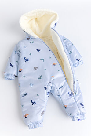 Kapüşonlu Peluş Astarlı Kışlık Kız-Erkek Bebek Astronot-Kozmonot Tulum