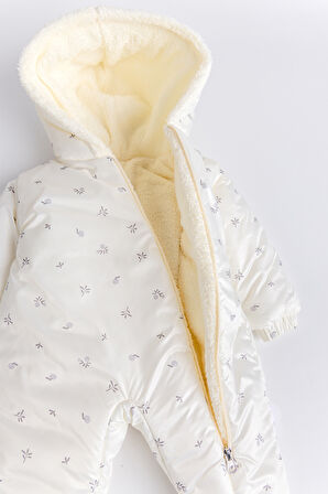 Kapüşonlu Peluş Astarlı Kışlık Kız-Erkek Bebek Astronot-Kozmonot Tulum