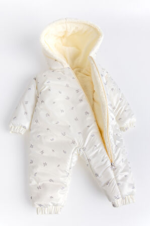 Kapüşonlu Peluş Astarlı Kışlık Kız-Erkek Bebek Astronot-Kozmonot Tulum