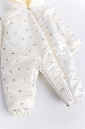 Kapüşonlu Peluş Astarlı Kışlık Kız-Erkek Bebek Astronot-Kozmonot Tulum