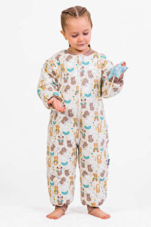 Elyaf Dolgulu 2,5 Tog Pamuklu Penye Astarlı Kız /Erkek Çocuk Uyku Tulumu 