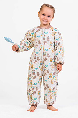 Elyaf Dolgulu 2,5 Tog Pamuklu Penye Astarlı Kız /Erkek Çocuk Uyku Tulumu 