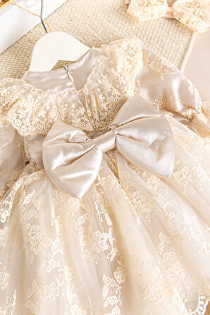 Güpürlü 4'lü Kız Bebek Mevlüt Elbise Seti