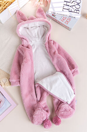 Kışlık Peluş Welsoft  Penye Astarlı Pamuklu Kız Erkek Bebek Tulum