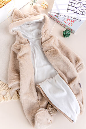 Kışlık Peluş Welsoft  Penye Astarlı Pamuklu Kız Erkek Bebek Tulum