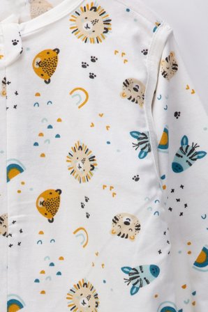 Bebek Çocuk Uyku Tulumu %100 Doğal Pamuk Özel Kumaş  1.0 Tog Unisex