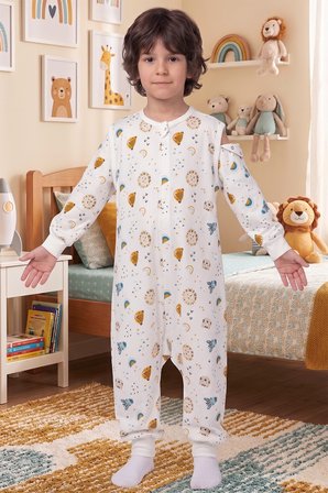 Bebek Çocuk Uyku Tulumu %100 Doğal Pamuk Özel Kumaş  1.0 Tog Unisex