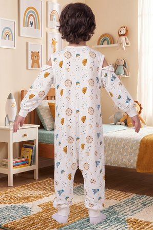Bebek Çocuk Uyku Tulumu %100 Doğal Pamuk Özel Kumaş  1.0 Tog Unisex