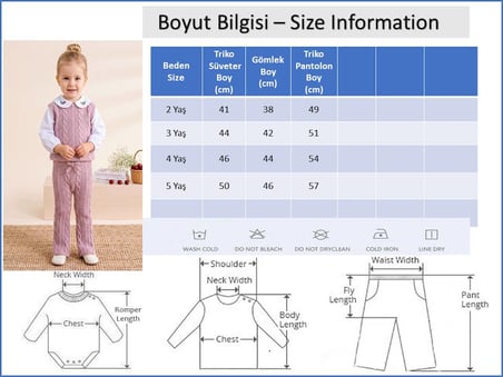 Triko Süveterli  3 Parça Pantolonlu Kışlık  Kız Çocuk Takım