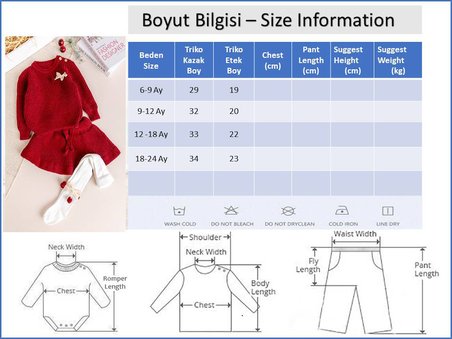 Triko Yumuşak Dokulu Kız Bebek Kazak Etek Çorap Takım Set