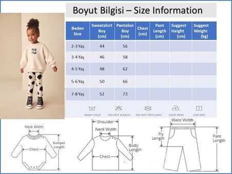 Milk Club Baskılı Bej Sweatshirt ve Çicek Desenli Taytlı 2'li Kız Çocuk Takım