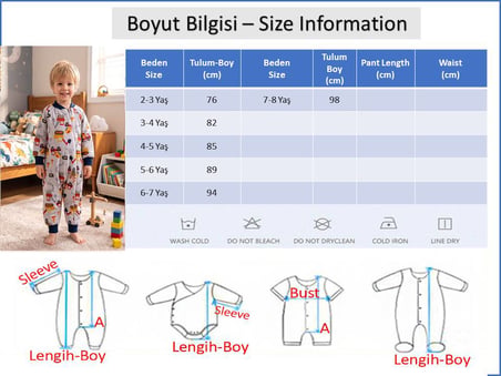  Dinazor Desenli 2.5 Tog Elyaf Dolgulu Pamuklu Penye Astarlı Kız Erkek Çocuk Uyku Tulumu