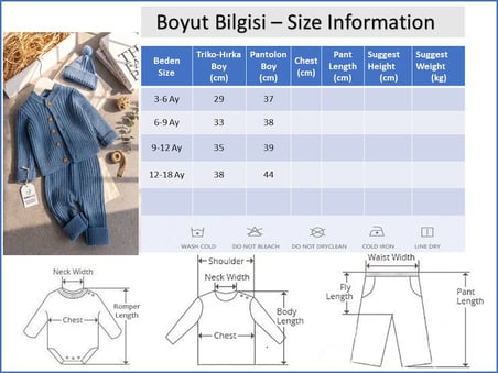 Fitilli Triko Hırkalı Bebek Alt Üst Örgü Takım 