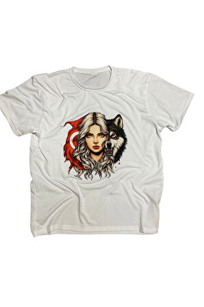 Güçlü Türk Kadını Baskılı Tişört