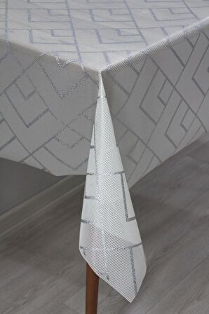 Kaydırmaz Pvc Silinebilir Muşamba Masa Örtüsü 02-GRİÇİZGİ