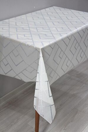 Kaydırmaz Pvc Silinebilir Muşamba Masa Örtüsü 02-GRİÇİZGİ