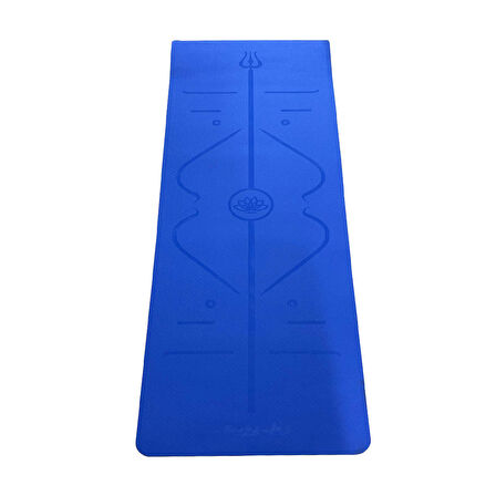 TPE YOGA PİLATES MATI 6 MM HİZALAMALI (İTHAL) Çift Renk Mavi