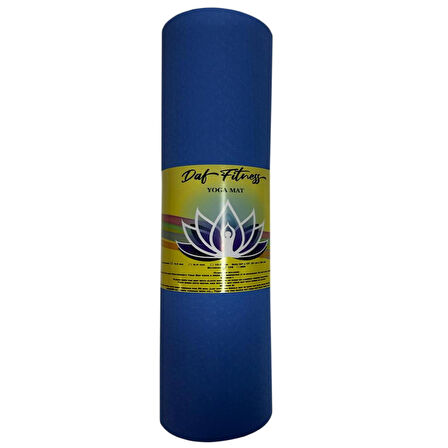 TPE YOGA PİLATES MATI 6 MM HİZALAMALI (İTHAL) Çift Renk Mavi