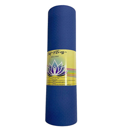 TPE YOGA PİLATES MATI 8 MM HİZALAMALI (İTHAL) Renk Mavi