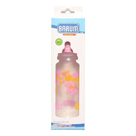 Barum Pembe Ayıcıklı Desenli Biberon 250 ml