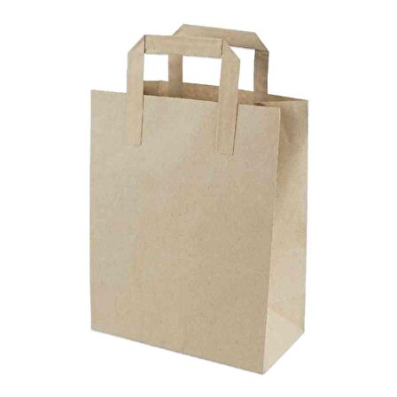 Kraft Kağıt Çanta Düz Saplı 22x28x10 cm 250 Adetli