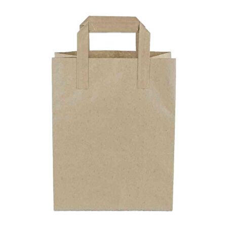 Kraft Kağıt Çanta Düz Saplı 22x28x10 cm 50 Adetli