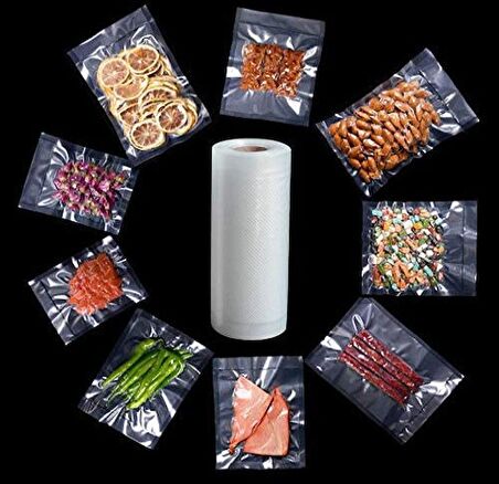 Vakum Torbası Tırtıklı Rulo en:20 cm x uzunluk:500 cm 3 Adet