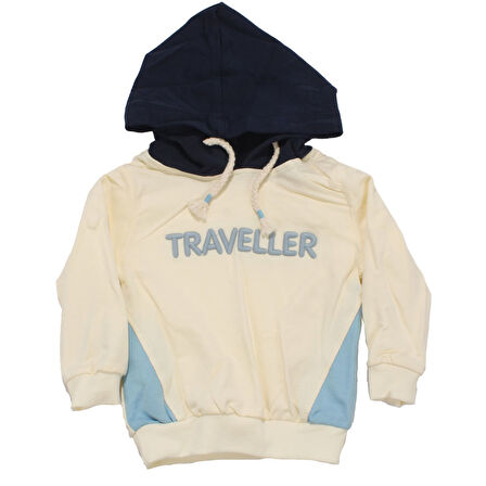 Erkek Bebek Mavi Laci Şişme Yelekli Traveller Nakışlı 3'lü Takım