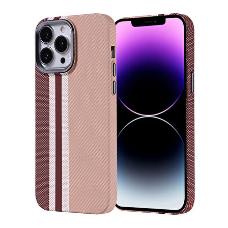 iPhone 14 Pro Max Kılıf Magsafe Şarj Özellikli Karbon Fiber Görünümlü Ultra İnce Premium Next Kapak