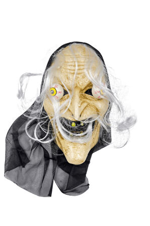 Halloween Cadılar Bayramı Maske Pörtlek Göz Cadı Model Saçlı Tüllü Korku Maskesi