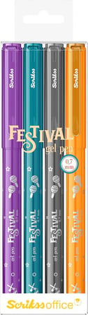 Office Festival Jel Kalem 0.7 mm Vivid Renkler 4'Lü Blıster - 2