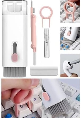 Jouis 7'si 1 arada Elektronik Temizleme Kiti, Klavye Temizleyici, Dizüstü Bilgisayar Temizleme Kiti Monitör, Cep Telefonu, Bluetooth, Kulaklık, Lego, Airpods, Dizüstü Bilgisayar Kamera (Pembe)
