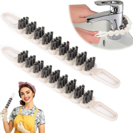 2'li 360° Bükülebilir Aralık Temizleme Fırçası, 26,5 cm Esnek Saplı Kavisli Yüzey Temizleyici, Askı Delikli Çok Amaçlı Mutfak Banyo Lavabo Temizlik Fırçası