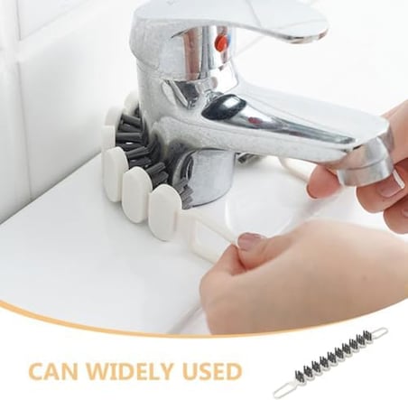 2'li 360° Bükülebilir Aralık Temizleme Fırçası, 26,5 cm Esnek Saplı Kavisli Yüzey Temizleyici, Askı Delikli Çok Amaçlı Mutfak Banyo Lavabo Temizlik Fırçası