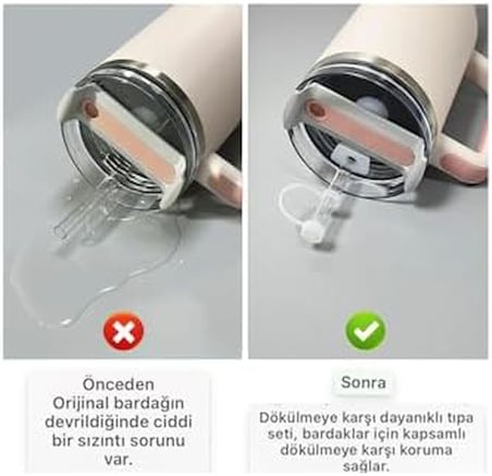 3’lü Beyaz Sızdırmaz Kapak Seti 40 oz ve 30 oz Termos Modelleri ile Uyumlu