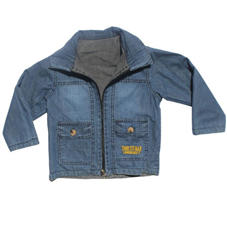 Erkek Çocuk Mavi Ceketli Gömlekli Kahve Pantolonlu Lüx 3'lü Takım