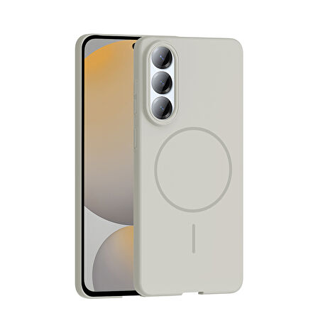 Galaxy S25 Edge Kılıf Magsafe Şarj Özellikli Kamera Çıkıntılı Ruby Lüx Silikon Kapak