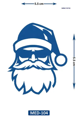 Noel Baba 5 cm Minimal geçici Dövme Yarı Kalıcı Geçici Dövme