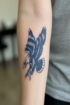 Kartal 5 cm Minimal geçici Dövme Yarı Kalıcı Geçici Dövme