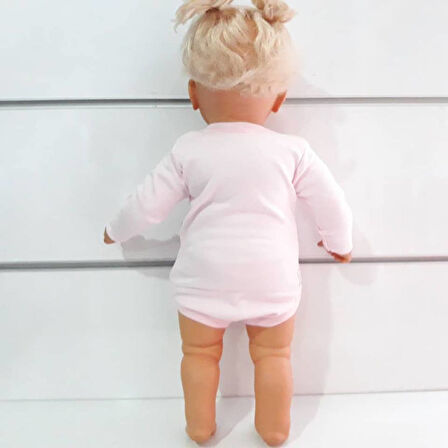 Pembe Sade Uzun Kollu Alttan Çıt-çıtlı Badi Zıbın