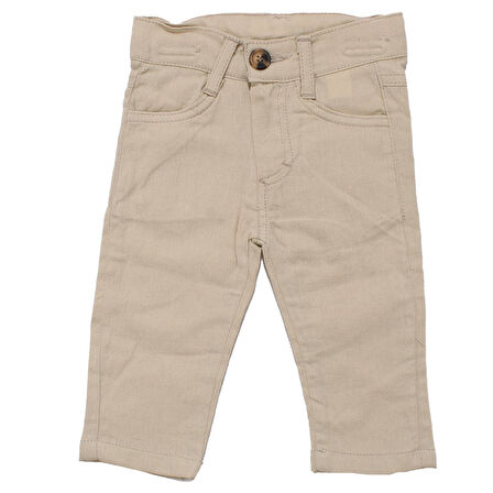 Erkek Bebek Yeşil Bej Müslin Tüy Desenli Gömlekli 2'li Takım