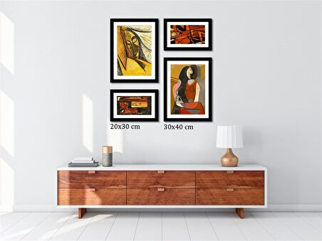 Çerçeveli Doku Efektli Tablo Seti 65x65 cm