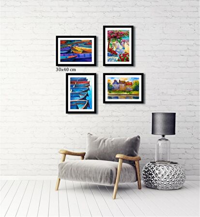 Çerçeveli Doku Efektli Tablo Seti 85x85 cm