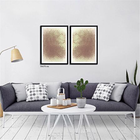Çerçeveli Doku Efektli Tablo Seti 105x70 cm
