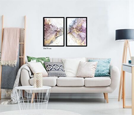 Çerçeveli Doku Efektli Tablo Seti 105x70 cm