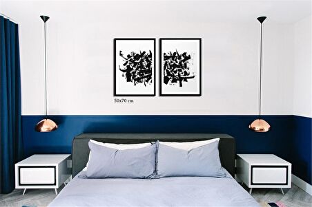 Çerçeveli Doku Efektli Tablo Seti 105x70 cm