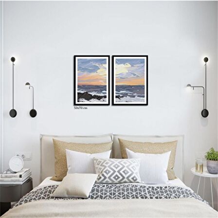 Çerçeveli Doku Efektli Tablo Seti 105x70 cm