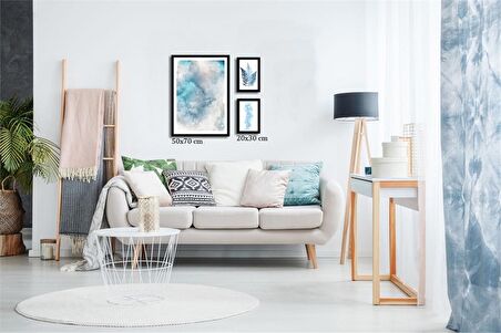 Çerçeveli Doku Efektli Tablo Seti 75x70 cm