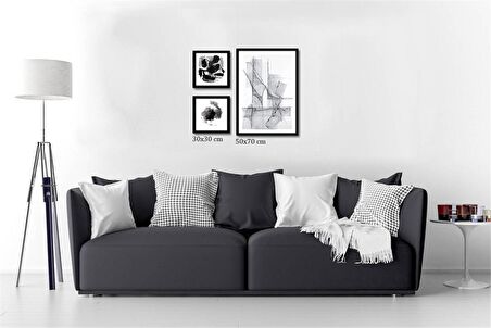 Çerçeveli Doku Efektli Tablo Seti 85x70 cm