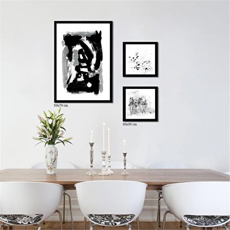 Çerçeveli Doku Efektli Tablo Seti 85x85 cm